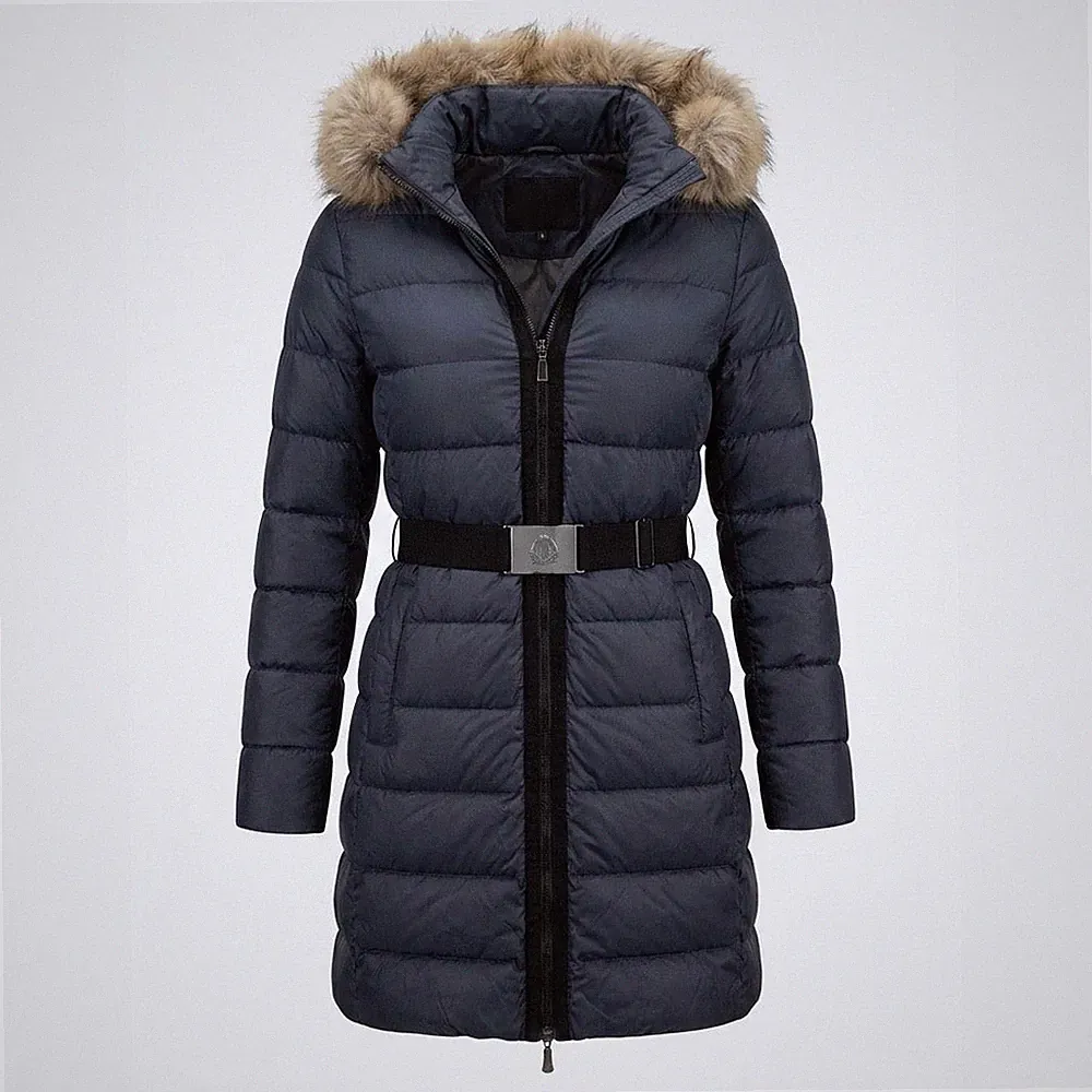 Moncler Nantesfur Daunenmantel mit Pelz schwarz Größe 0 - Gr. 34/36 bzw. XS/S