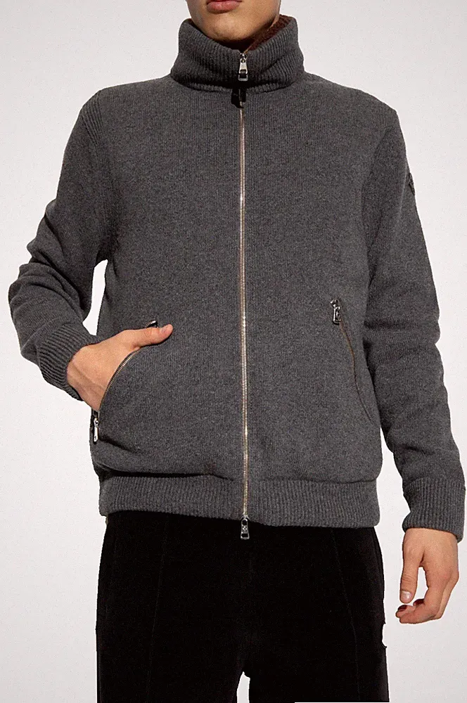 MONCLER Wool 750 Fill Power Daunen-Jacke Blouson Bomber Jacket Coat Mantel L