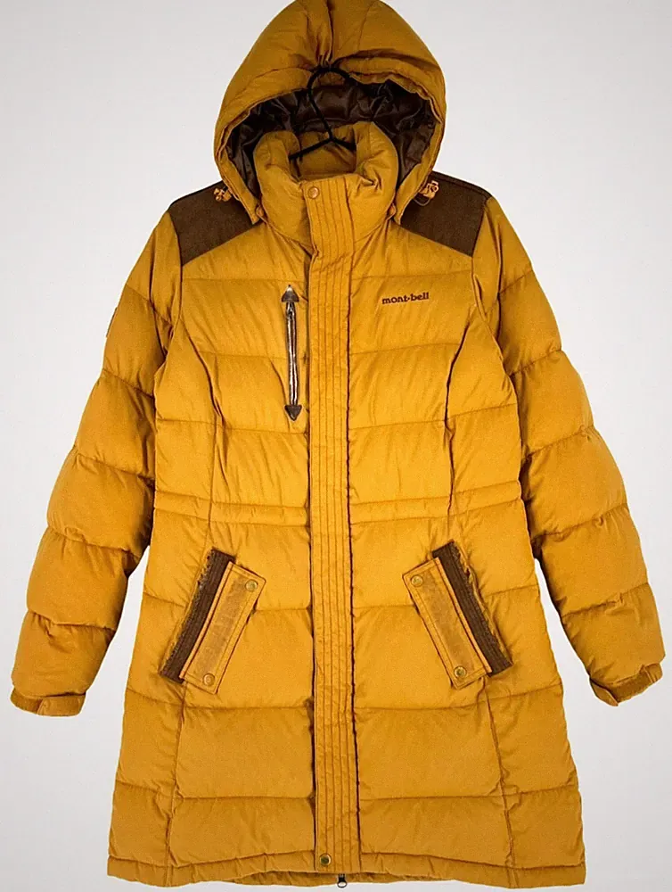 Montbell Damen Kapuzen-Daunenjacke Parka Mantel Größe M