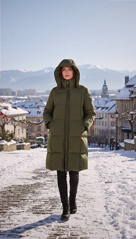 MOS Mosh Daunenmantel Damen Khaki Größe Gr. 38