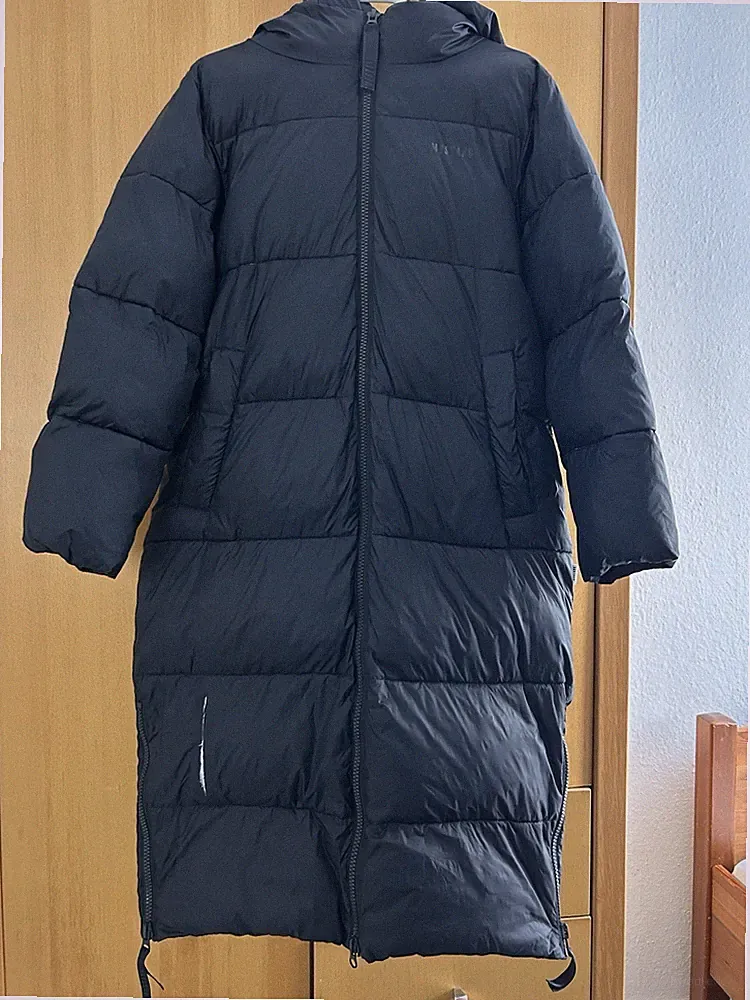 Mustang Damen Daunen-Mantel Maxi – Blau – XS (Oversize, passt S–L)
