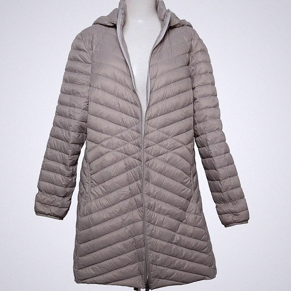 Mybc, Daunenmantel, Damen, Größe: 46, Beige, Daune/Feder/Polyamid #soD