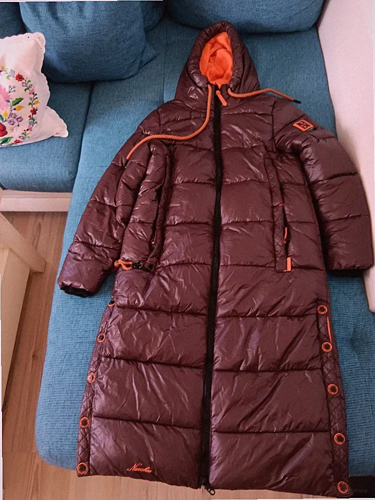 Navahoo Daunenmantel DAMEN Gr. L Braun Rot