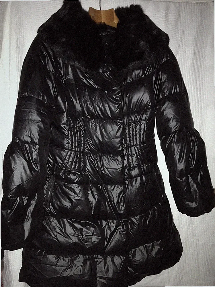 NC Nice Collection Damen Daunen Kurz Mantel Neu Gr 40 AzA 55 L 92 Pelz Kragen