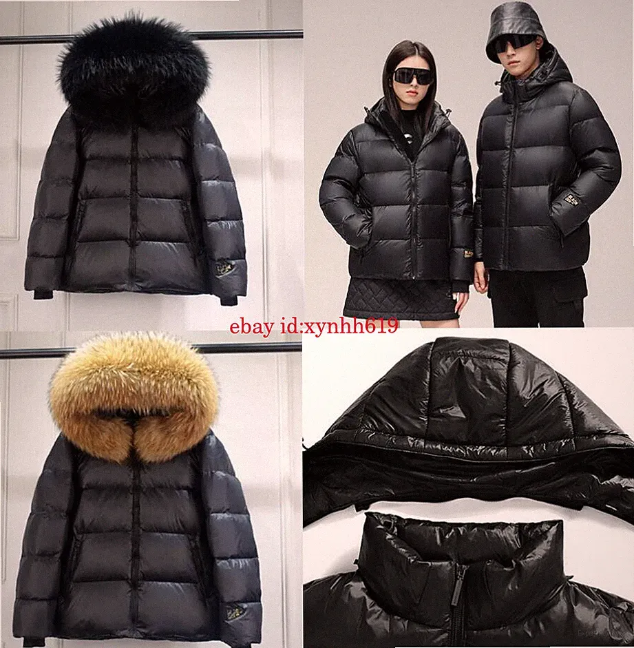 Neu Damen Winter jacke Locker Daunen jacke mantel Mit 100% Echt Pelzkragen Parka