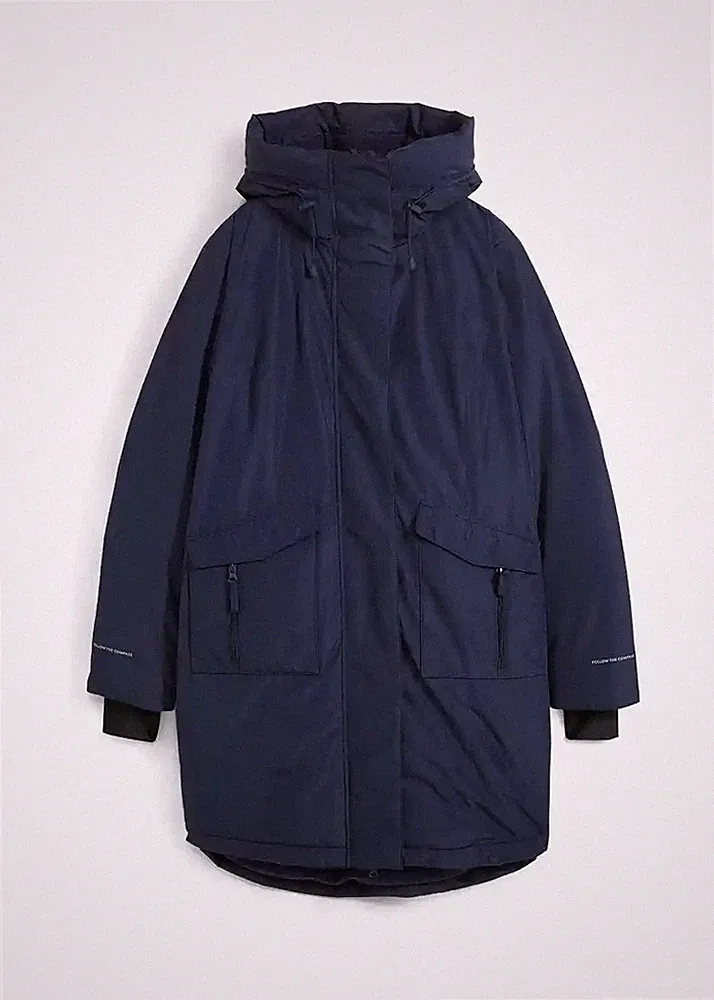 Neu Daunenmantel mit Kuschelfutter Gr. 42 Dunkelblau Damen Jacke Mantel Parka