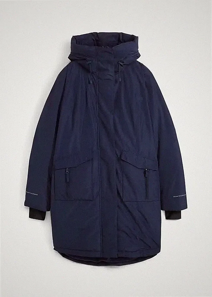 Neu Daunenmantel mit Kuschelfutter Gr. 44 Dunkelblau Damen Jacke Mantel Parka