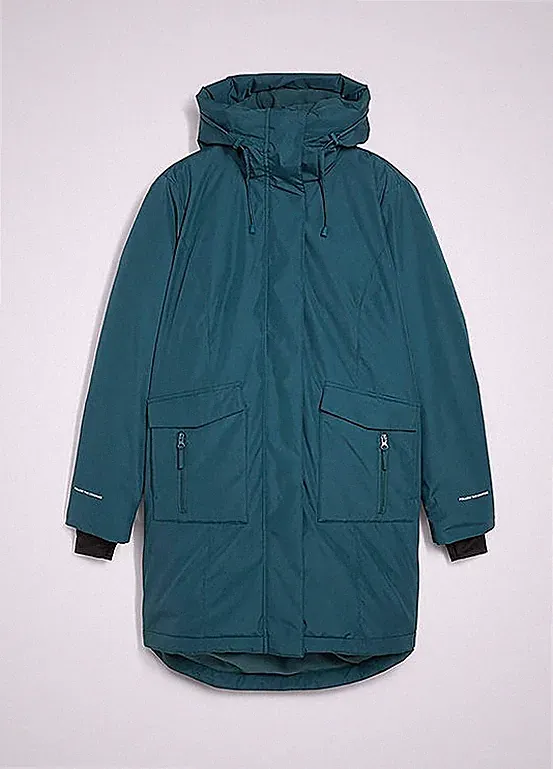 Neu Daunenmantel mit Kuschelfutter Gr. 46 Pfeffergrün Damen Kapuzen-Jacke