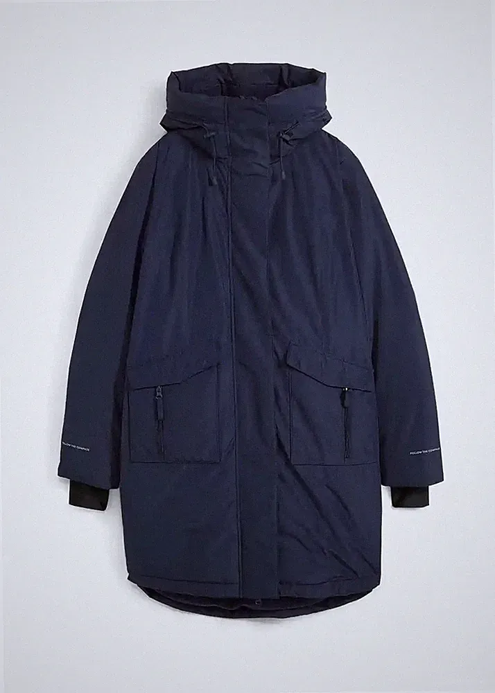 Neu Daunenmantel mit Kuschelfutter Gr. 48 Dunkelblau Damen Jacke Mantel Parka