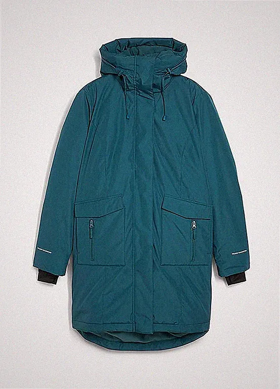 Neu Daunenmantel mit Kuschelfutter Gr. 48 Pfeffergrün Damen Kapuzen-Jacke