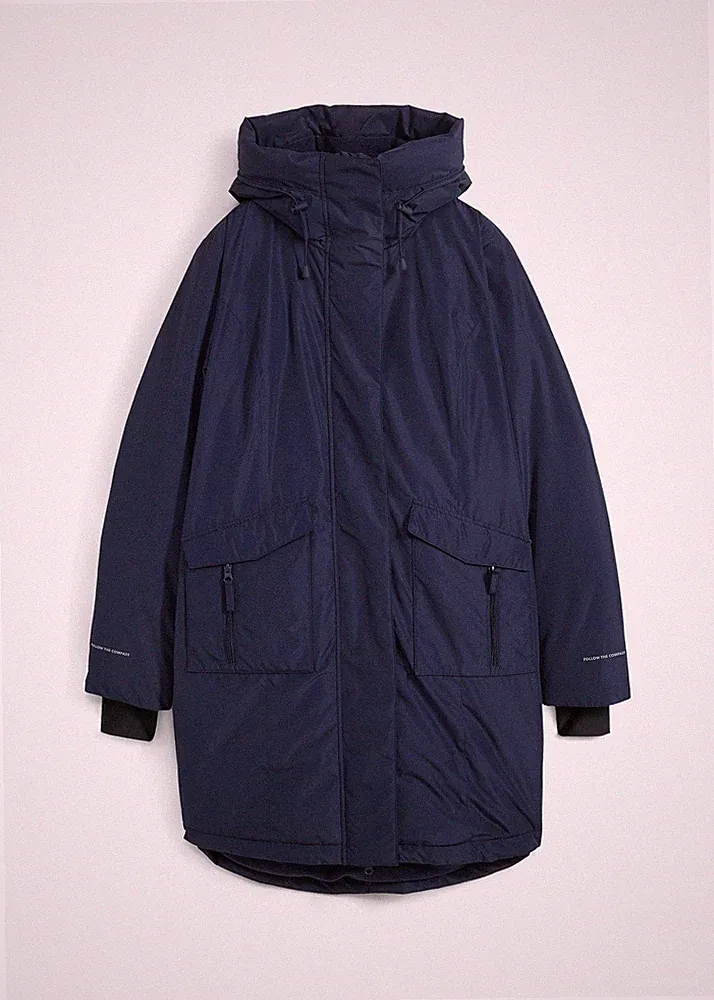 Neu Daunenmantel mit Kuschelfutter Gr. 50 Dunkelblau Damen Jacke Mantel Parka