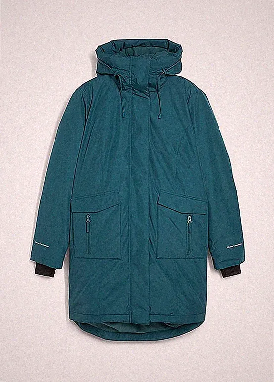 Neu Daunenmantel mit Kuschelfutter Gr. 50 Pfeffergrün Damen Kapuzen-Jacke