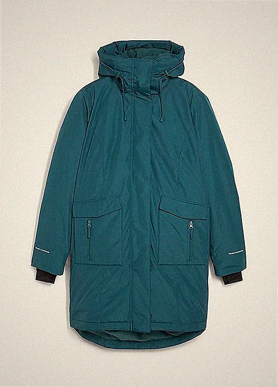 Neu Daunenmantel mit Kuschelfutter Gr. 52 Pfeffergrün Damen Kapuzen-Jacke