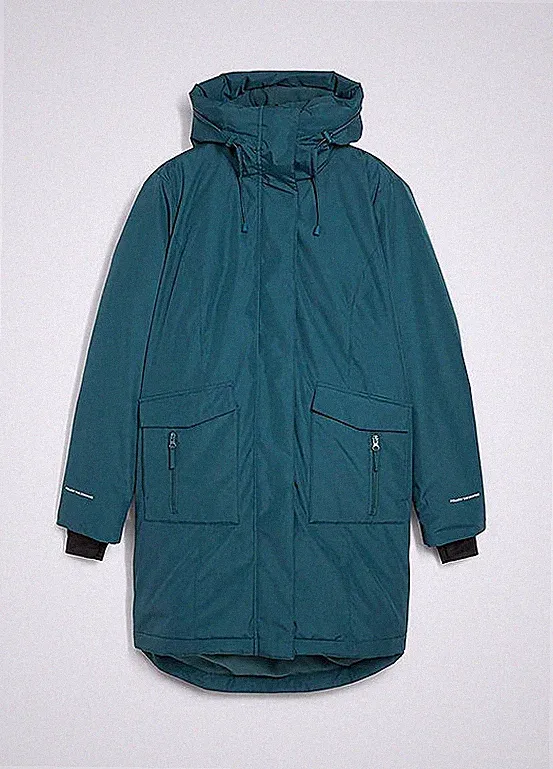 Neu Daunenmantel mit Kuschelfutter Gr. 56 Pfeffergrün Damen Kapuzen-Jacke