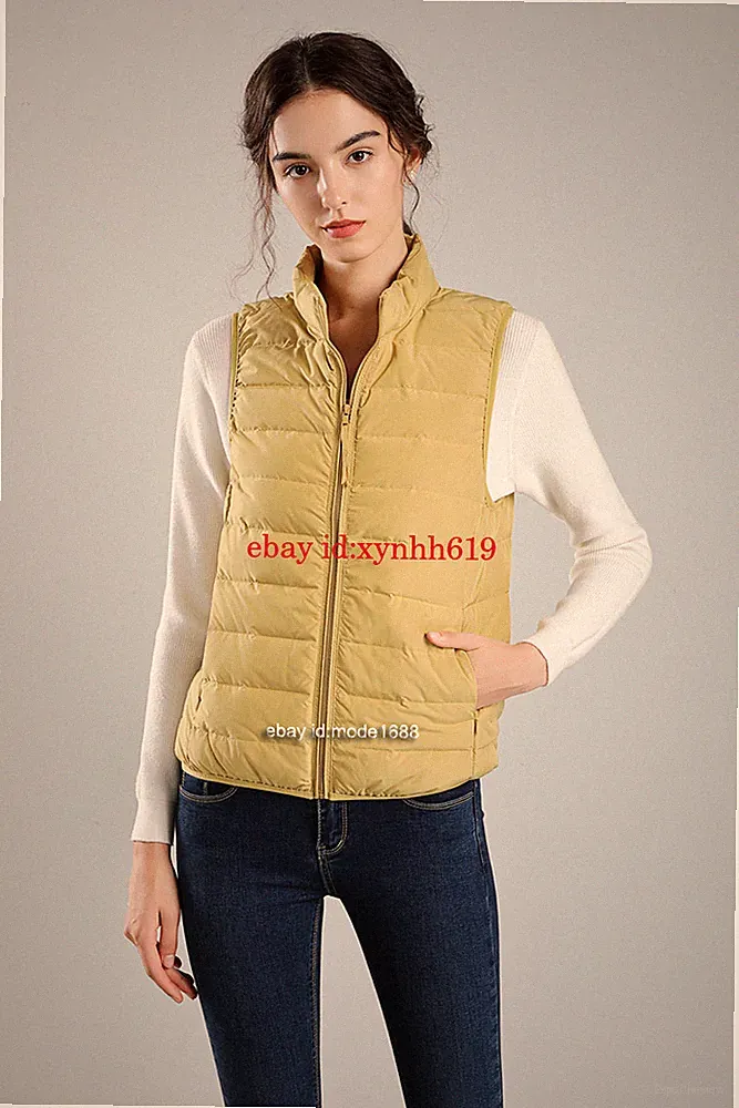 Neu DaunenWeste Damen Übergangsjacke leicht Steppweste mit Beutel Steppjacke