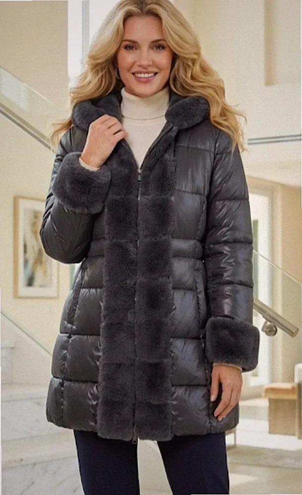 NEU! HEINE Long Jacke Reg.€249,- Mantel Daunenjacke (Kunstfaser!) Steppjacke M