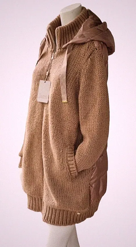 Neu Herno Resort Daunenmantel / Strickjacke IT 44 (D 38) Camel Etikett