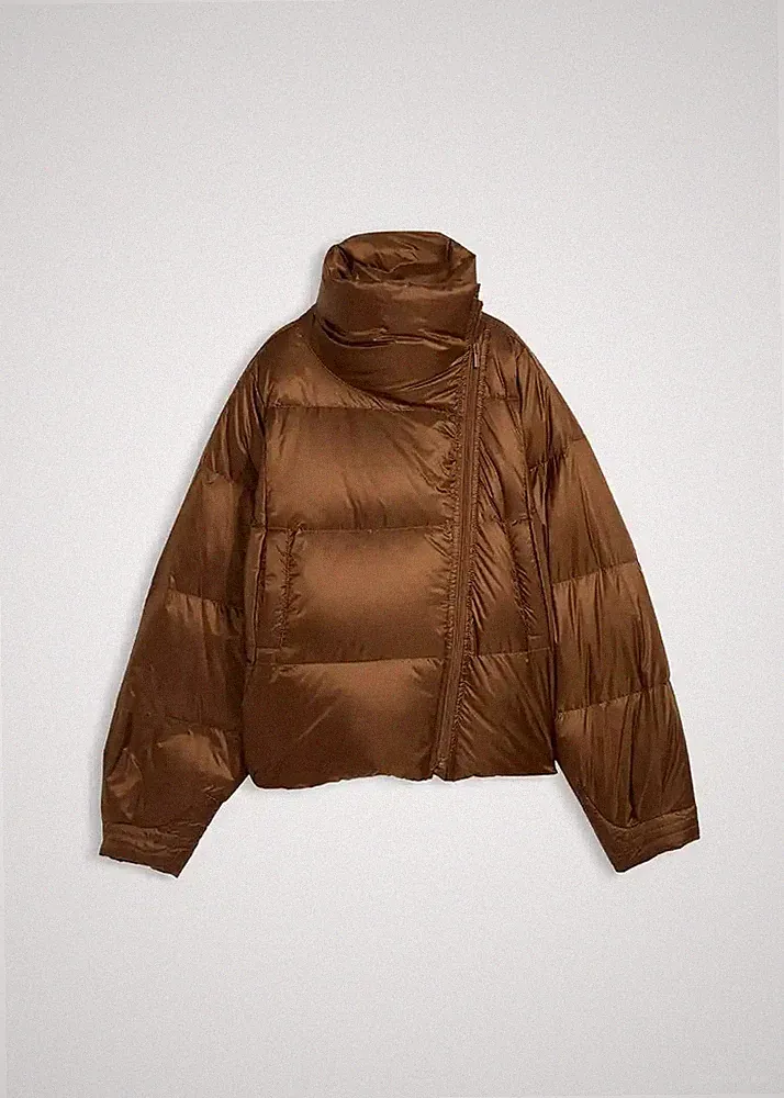 Neu Kurze Daunenjacke Gr. 38 Braun Damen Stepp-Jacke Mantel
