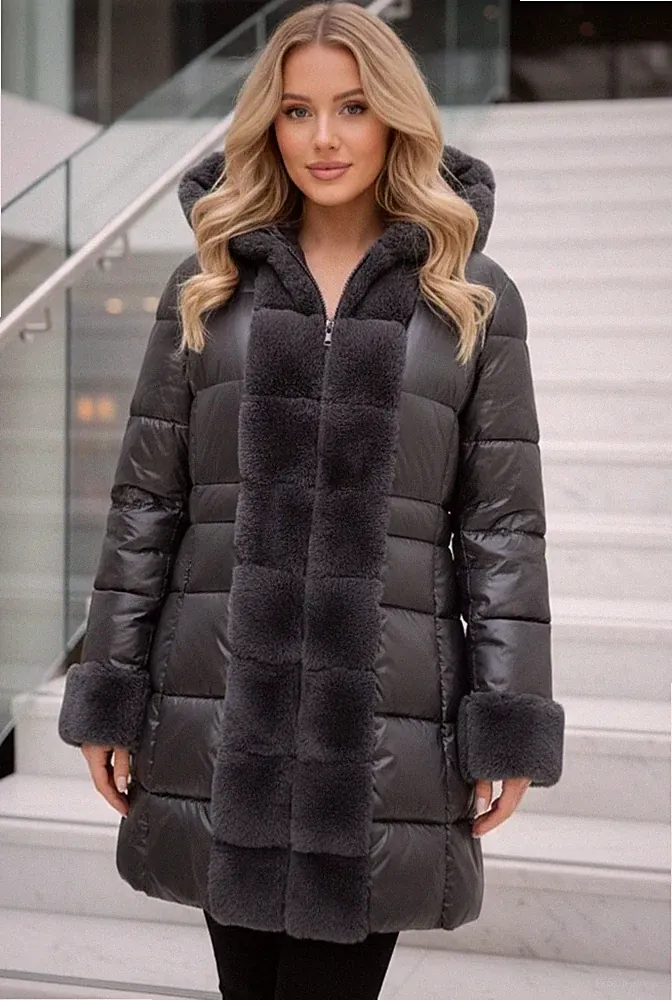 NEU! MANISA Long Jacke Reg.€249,- Mantel Daunenjacke (Kunstfaser!) Steppjacke M