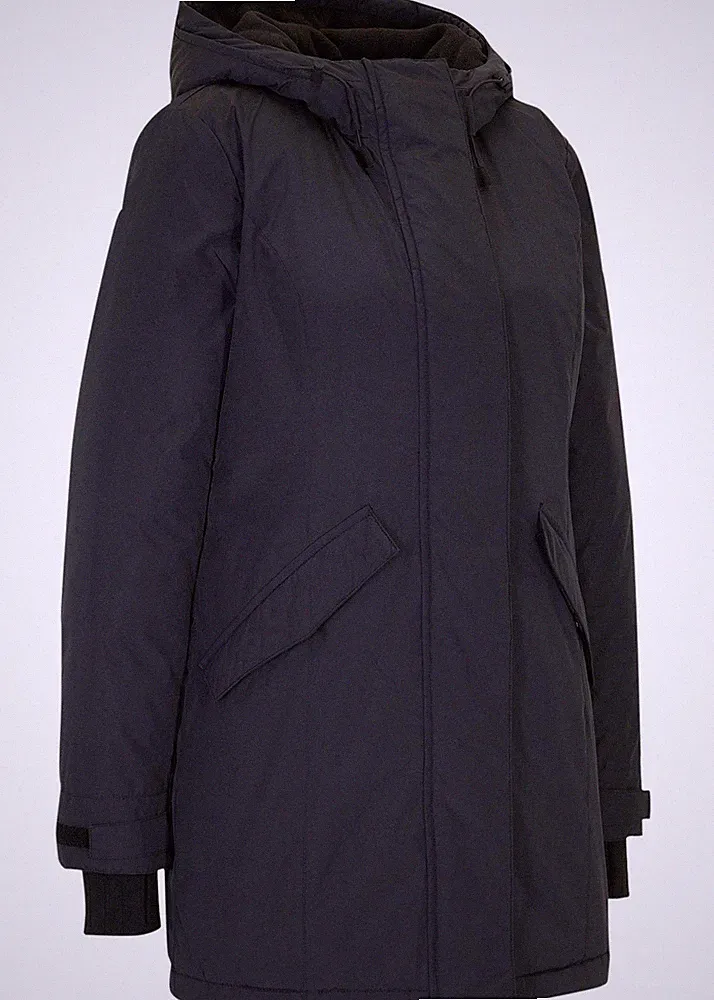 Neu R-Ware Hybrid-Daunenparka Gr. 42 Schwarz Damen Thermoparka Jacke Mantel