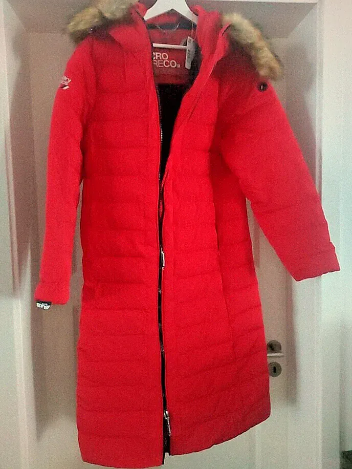 NEU selten SUPERDRY langer warmer Mantel coat Daune Winter D44 UK16 US12