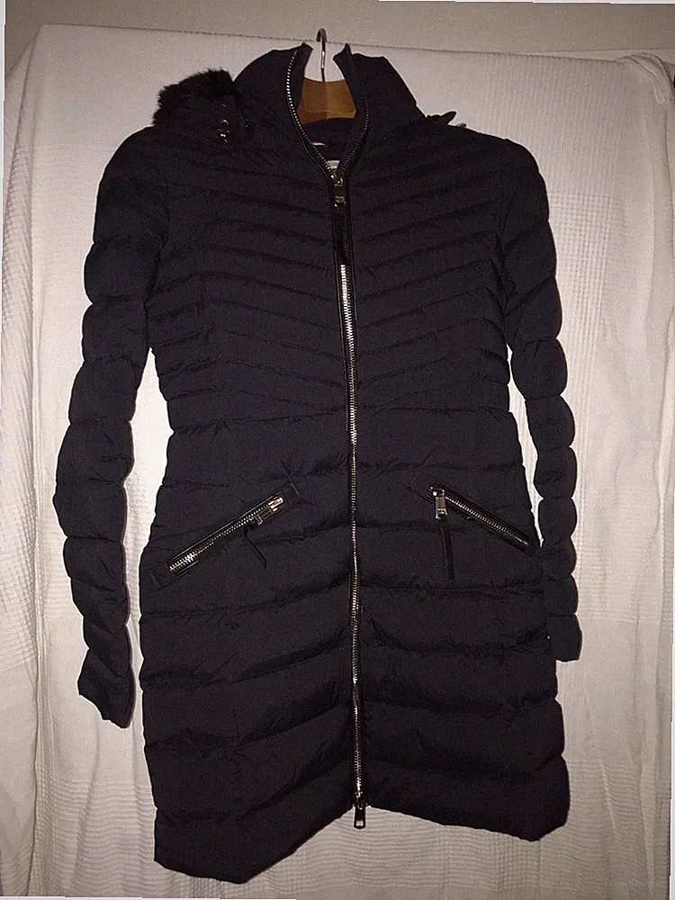 Neu Tommy Hilfiger Damen Daunen Mantel Gr M AzA 48 Stepp Dunkel Blau Leicht