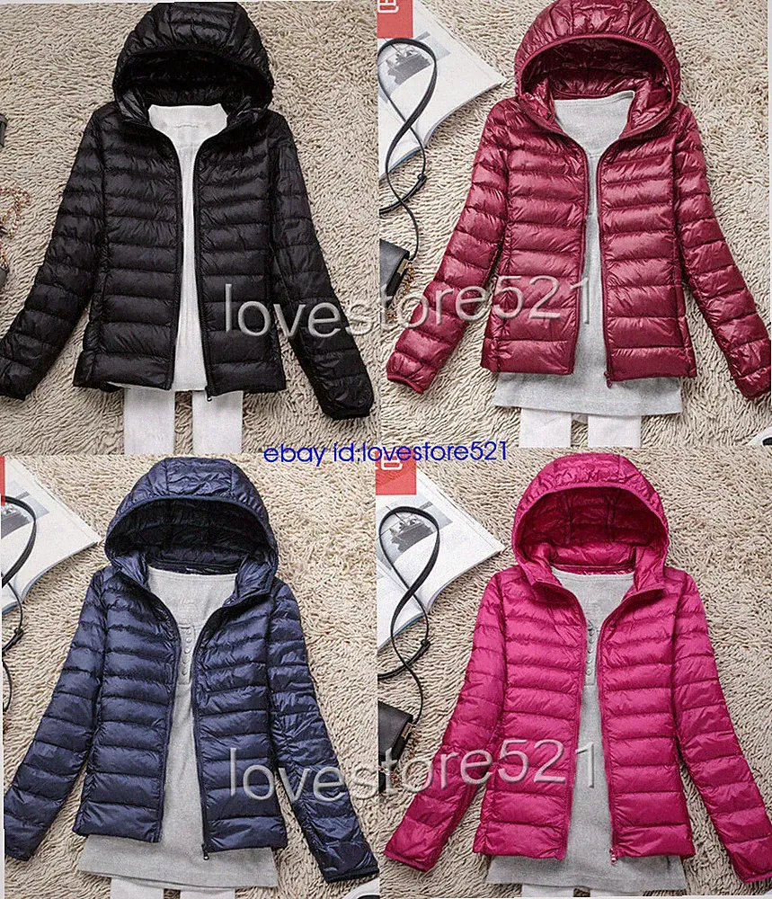 Neu Ultraleicht Damen Daunen 90% Eiderdown Daunenjacke Freizeit jacke Mantel