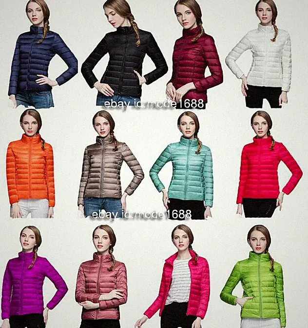 Neu Ultraleicht Damen Mode Daunen jacke Mit Stehkragen jacke Leicht Mantel S-3XL