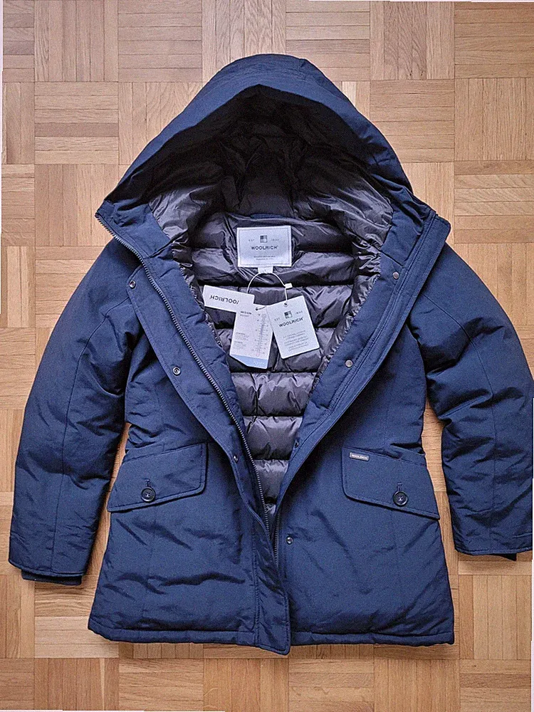 ❗️NEU❗️ WOOLRICH Daunen Jacke Parka Mantel Damen Gr. L Blau NP 800€