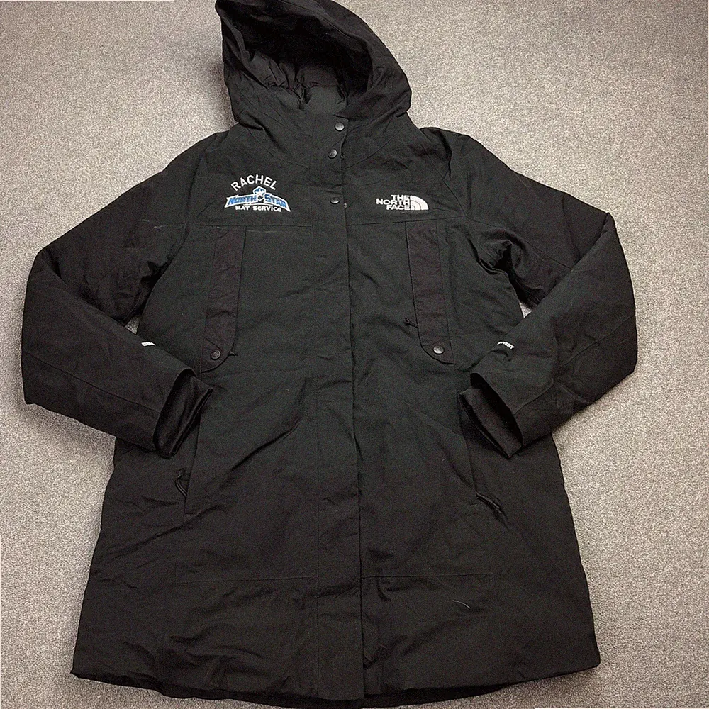 North Face Jacke Damen Large Schwarz 550 Dryvent Daunen Parka Kapuze Mantel...