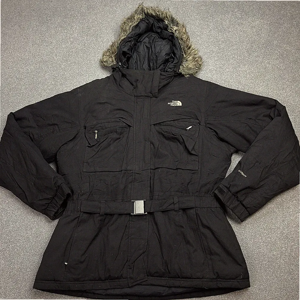 North Face Jacke Damen Large Schwarz Puffer Gänsedaunen Hyvent Kapuze...