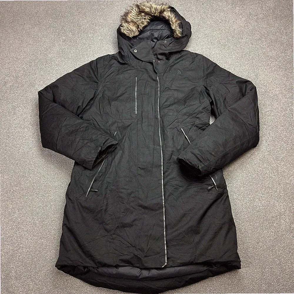 North Face Jacke Damen Medium Schwarz Dryvent Daunenparka Isoliert Kapuze Lady