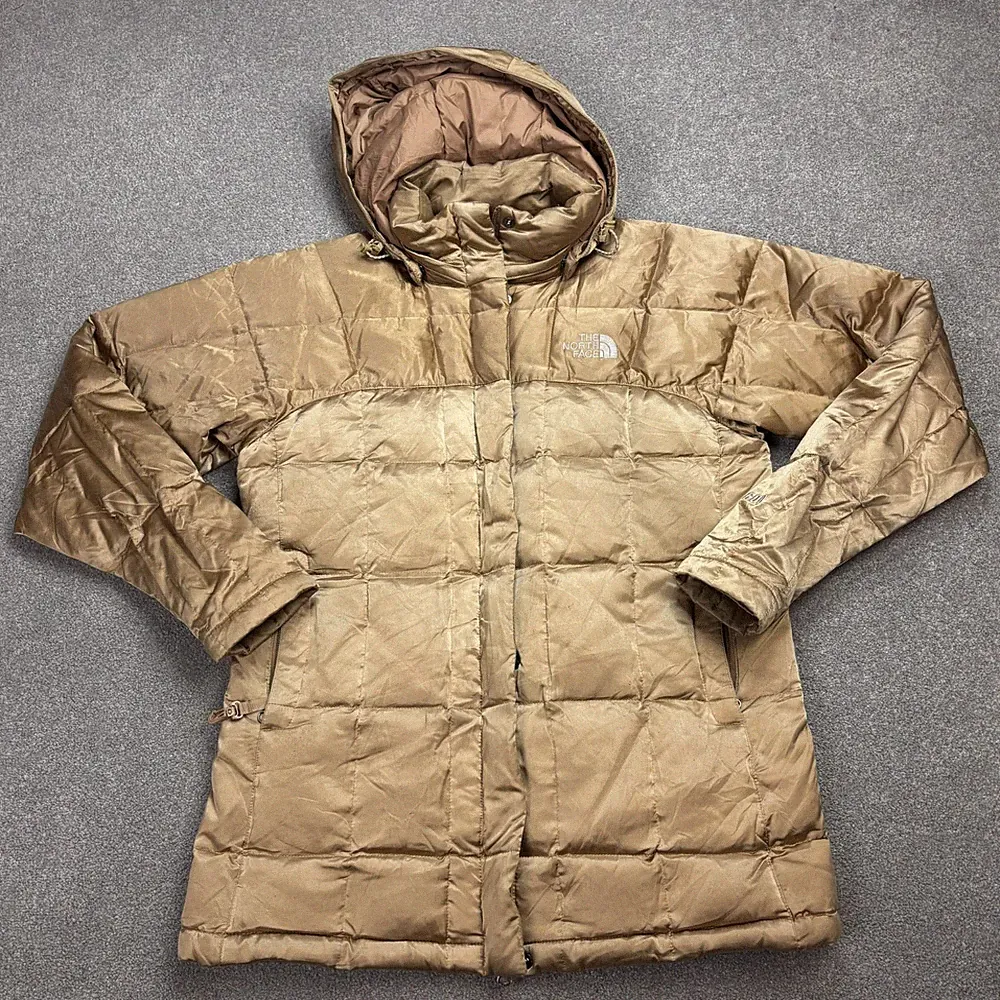 North Face Jacke Damen Small Gold 600 Gänsedaunen Puffer Kapuze Mantel Lady