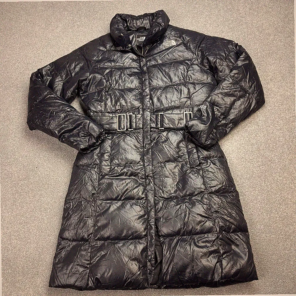 North Face Jacke Damen Small Schwarz 600 Gänsedaunen Puffer Gürtel Mantel Lady