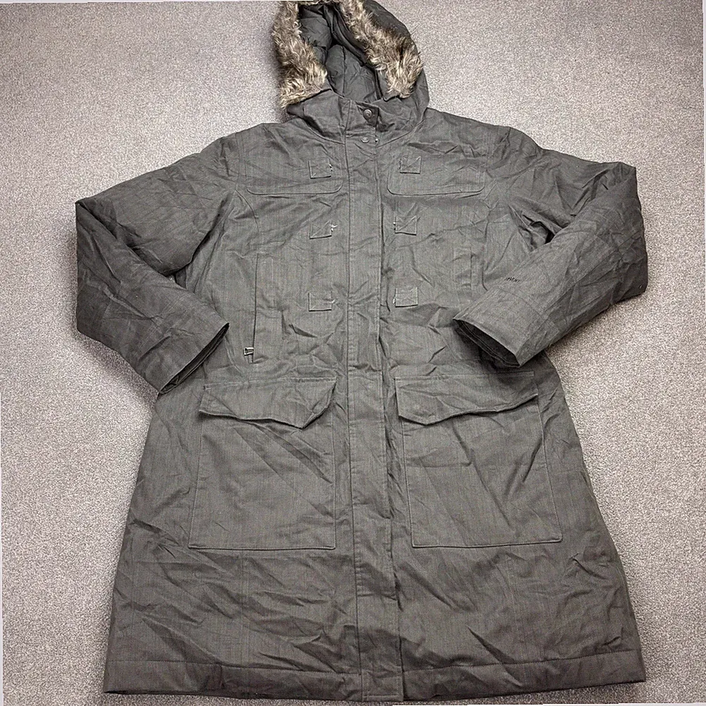 North Face Jacke Damen X Large grau Gänsedaunen Hyvent Parka Kapuze Mantel Lady