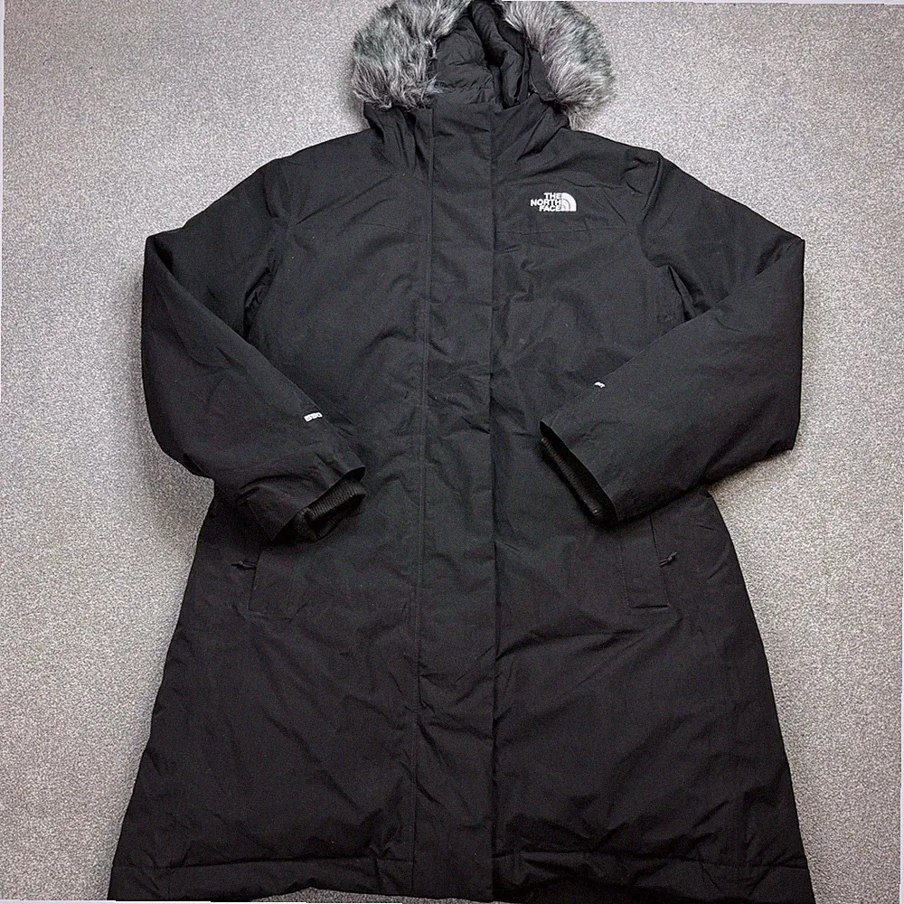 North Face Jacke Damen X Large Schwarz 550 Dryvent Daunen Parka Kapuze Mantel...