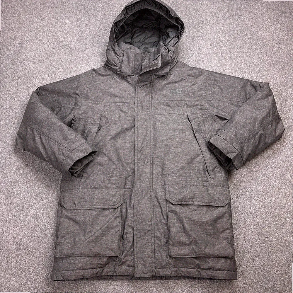 North Face Jacke Kinder Large Grau 550 Gänsedaunen Dryvent Kapuze Mantel Jugend