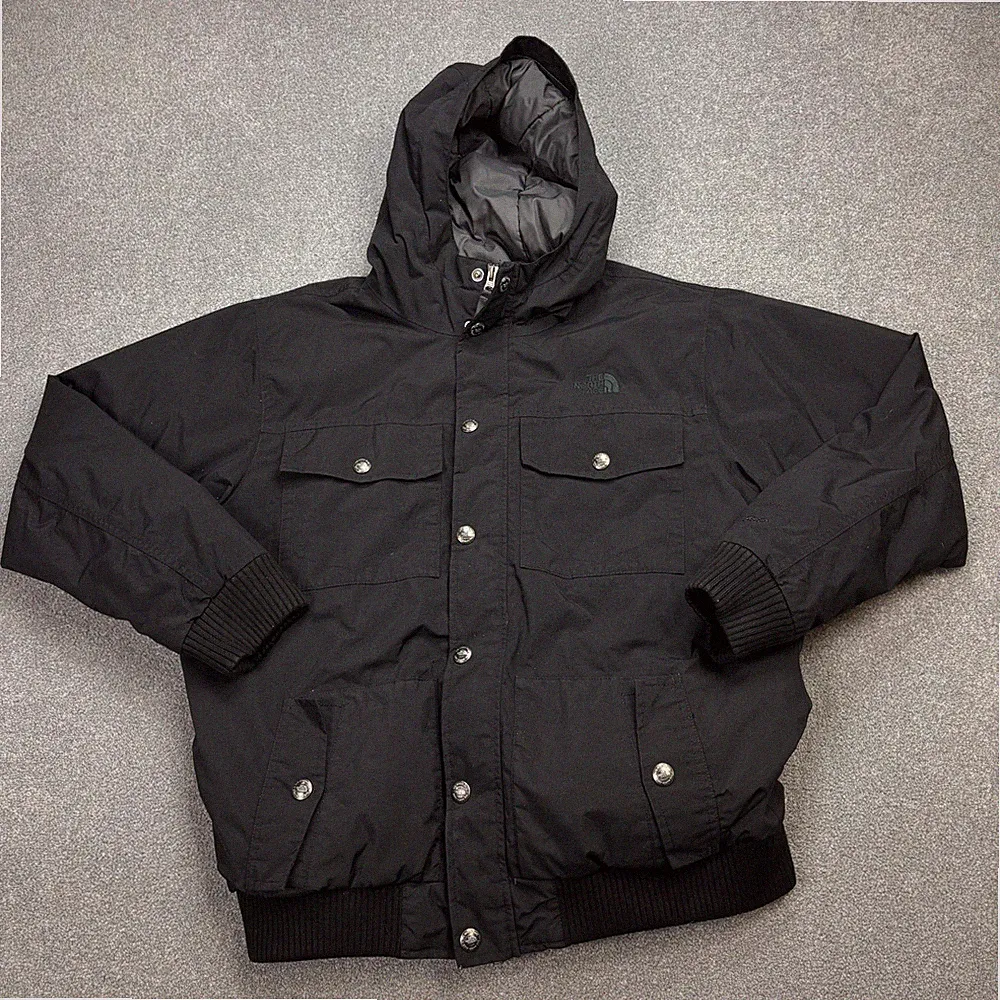 North Face Jacke Kinder X Large Schwarz 550 Gänsedaunen Dryvent Kapuze...