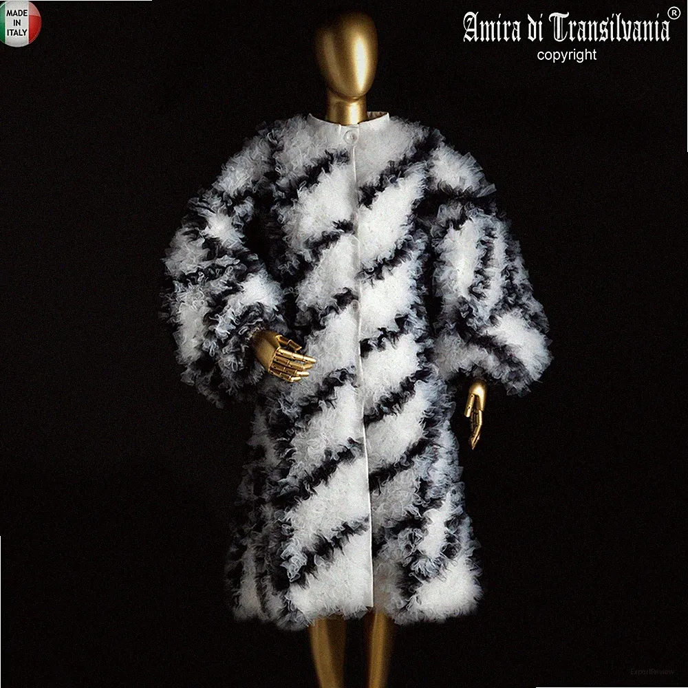 Öko Öko Tüll Pelz Steppjacke Mantel Elegant Umhang