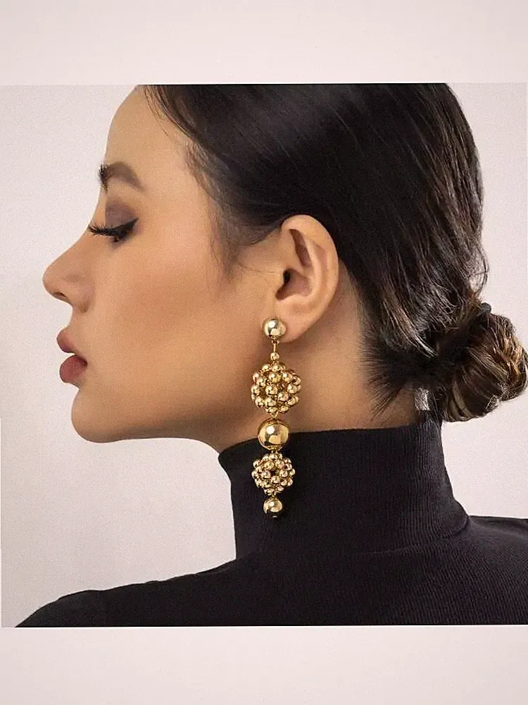 Ohrringe Damen Hängend Lang Edelsteine Silber Gold Modeschmuck 062604