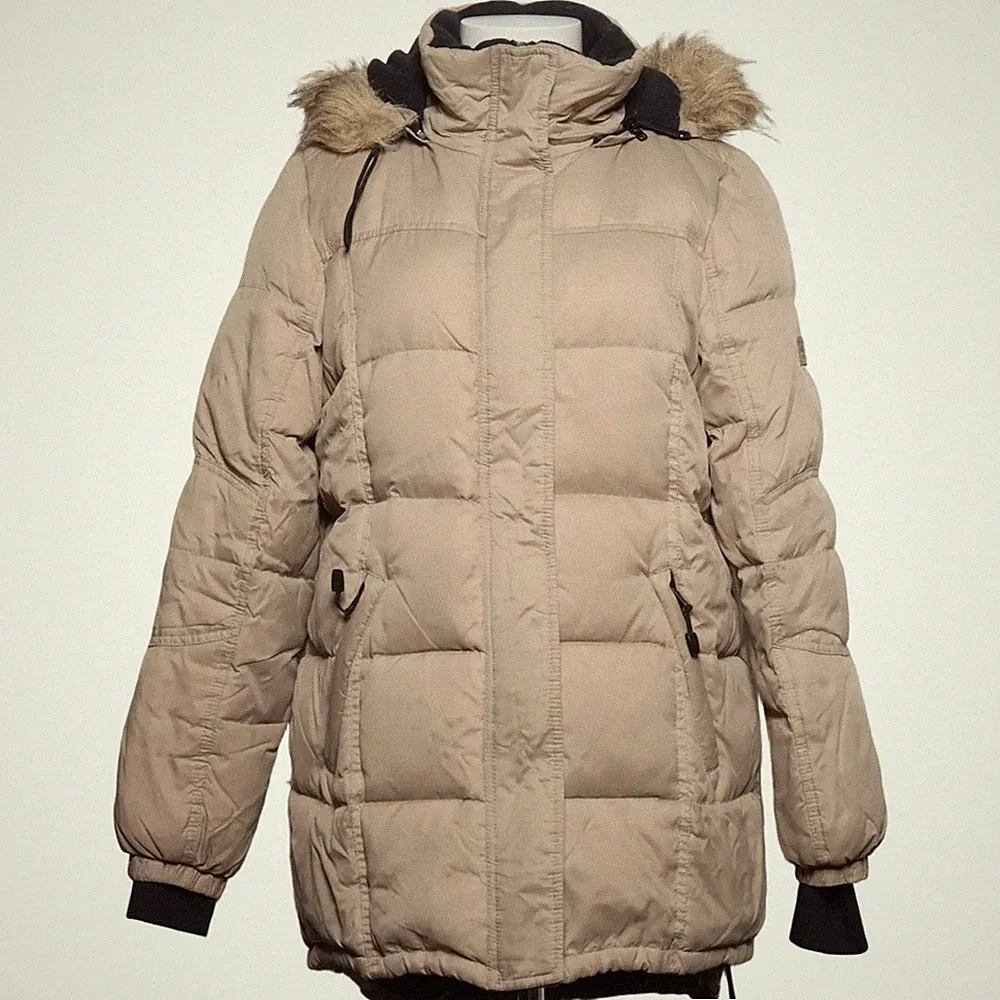 ONLY True Collection, Daunenmantel, Damen, Größe: S, Beige/Schwarz #80x