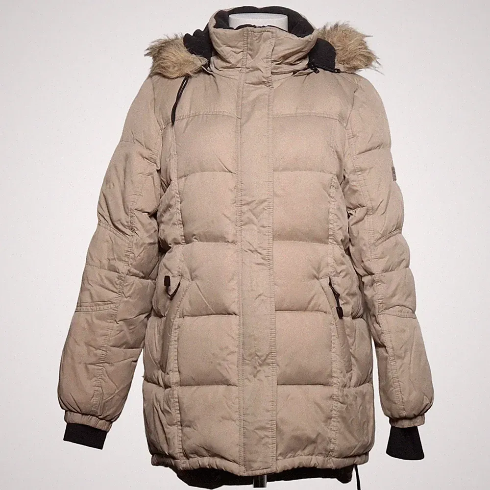 ONLY True Collection, Daunenmantel, Damen, Größe: S, Beige/Schwarz #80x