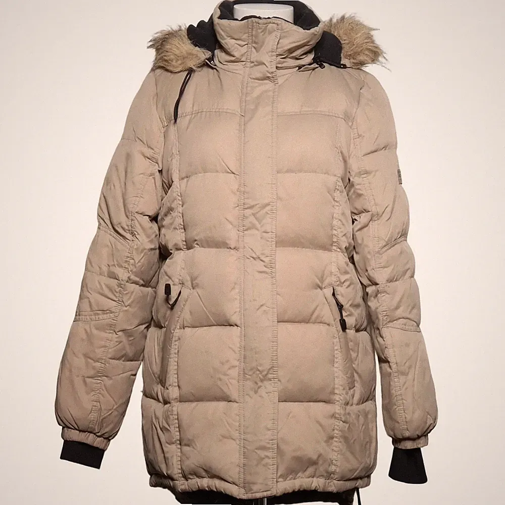 ONLY True Collection, Daunenmantel, Damen, Größe: S, Beige/Schwarz #80x