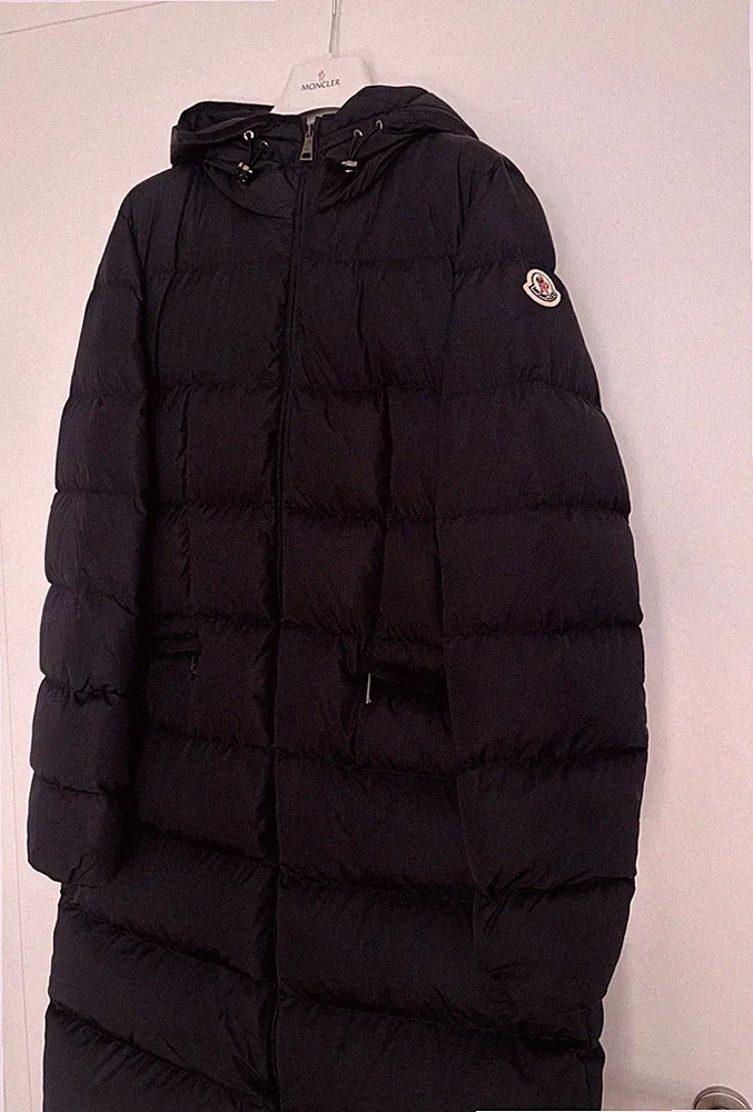 Original Moncler lange Daunenjacke mit Kapuze Avocette blau Gr. 2 (38/M)