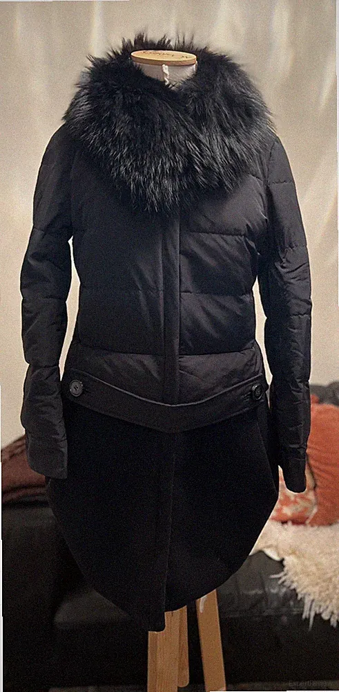 Original MONCLER Mantel aus Wolle und Daunen Modell Rhubarbe Gr.3 / 38 NP 2.500€