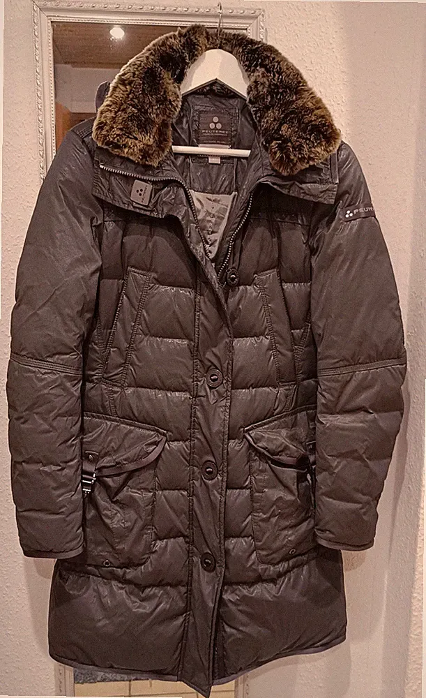 Original Peuterey Daunenmantel Damen Winterjacke Ital. Gr. 42 Dunkelgrau Wie Neu