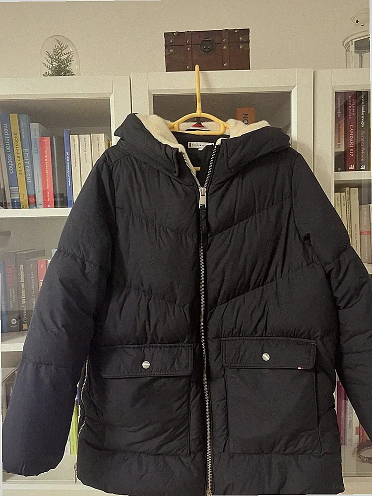Originaler Tommy Hilfiger Daunenmantel Gr. S/36 Navyblau Wie Neu Sehr Warm