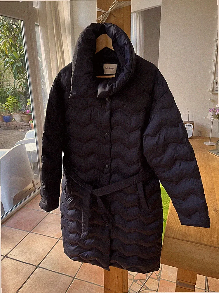 Orsay Damen Daunenmantel Puffermantel Dunkelblau Größe 38 Neu
