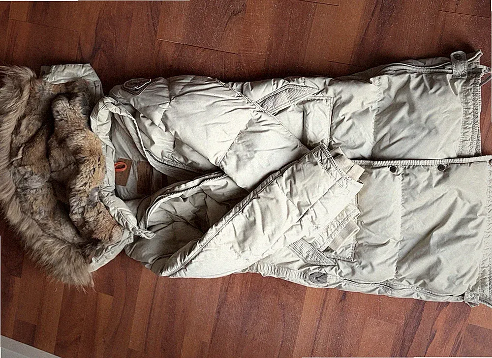 Parajumpers Anchorage Masterpiece Series Daunenmantel S Beige Fellbesatz Kapuze
