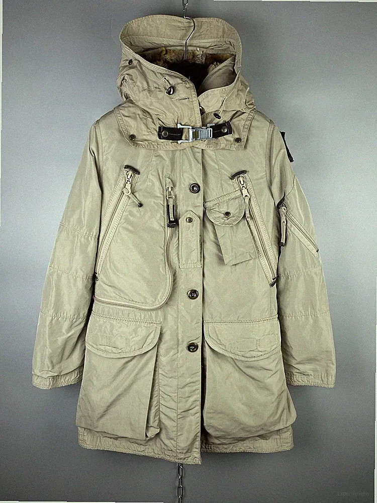 Parajumpers Damen Nylon Beige Midseason Liner Daunenmantel Parka Puffer Gr. X...